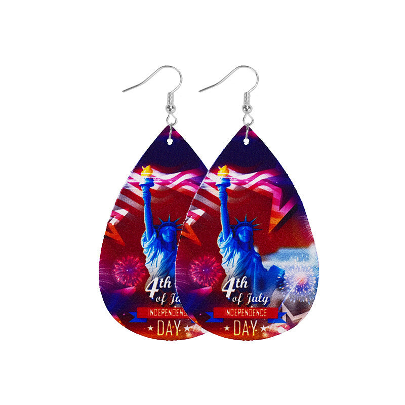 Pendientes De Cuero De La Bandera Del Día De La Independencia al por mayor